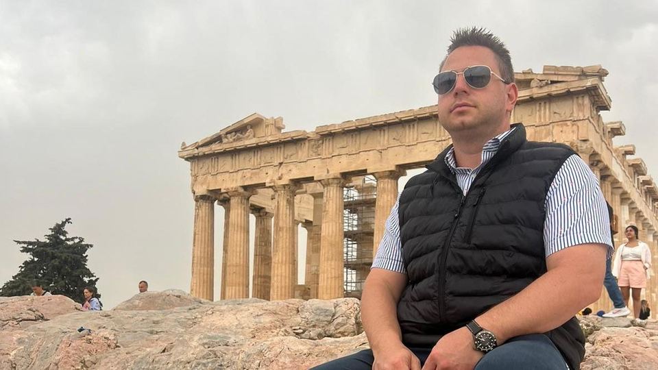 Dr. Christos Kelepouris at the Acropolis, Athens, Greece
