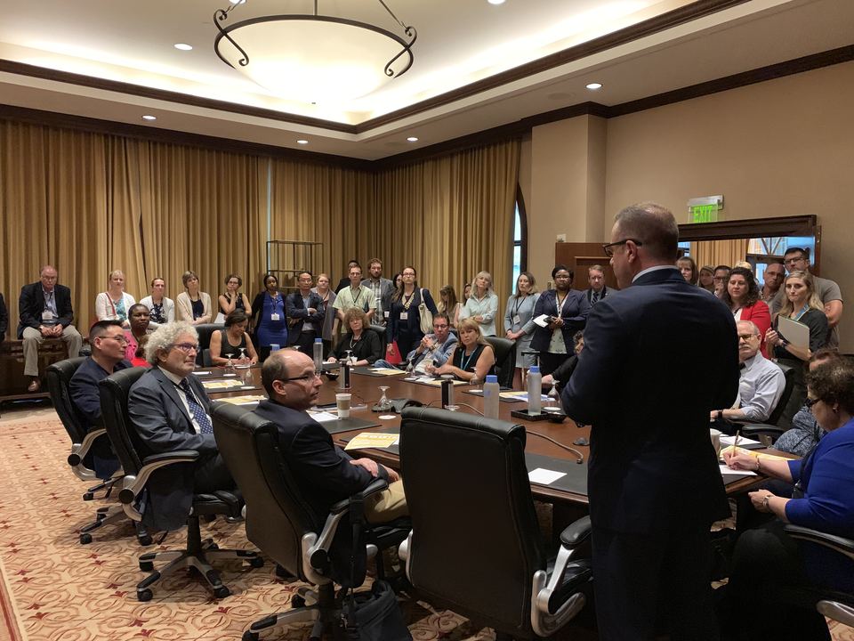 Chris Velis speaking to the U.S. Defense Health Agency and Walter Reed National Military Medical Center